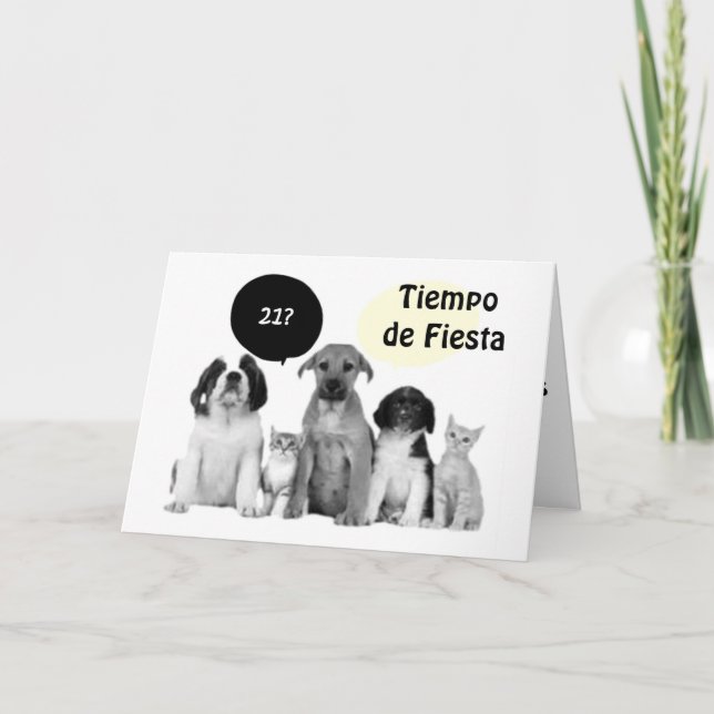 Cartão VIENTE UNO CUMPLEANOS=aniversário de 21 anos FELIZ (Frente)