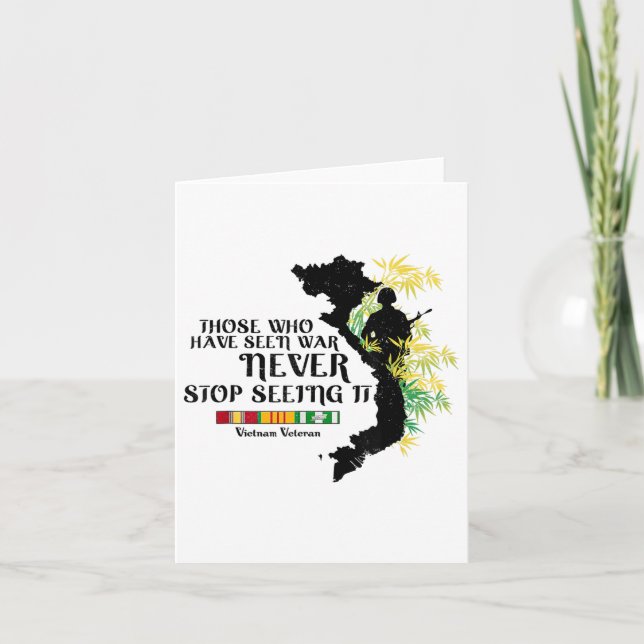 Cartão Vietnã Veterano Quem Viu A Guerra (Frente)