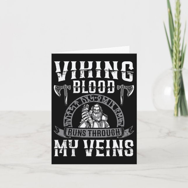 Cartão Viking Blood Corre Através Das Minhas Veias Indepe (Frente)