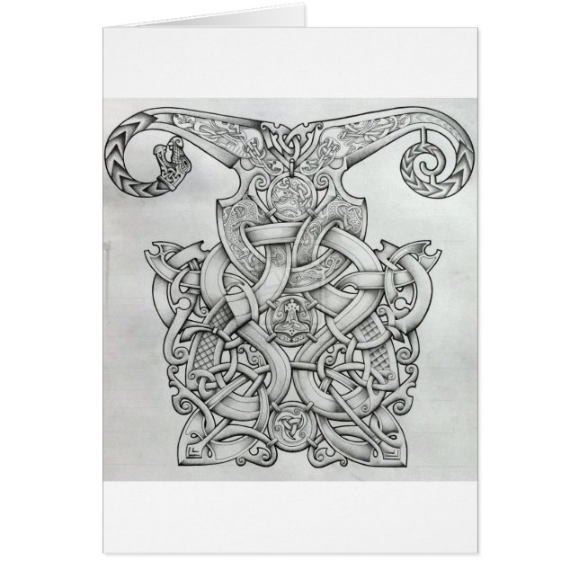 CARTÃO VIKING & DESIGN DE OSEBERG KNOTWORK (Frente)