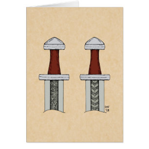 Cartão Viking Sword Pattern Welting Card