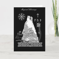 Viking Wolf Blessings Card