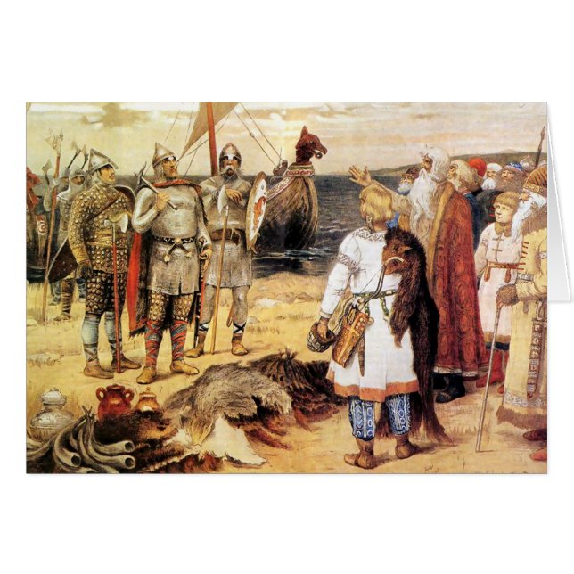 Cartão Vikings na margem (Frente Horizontal)