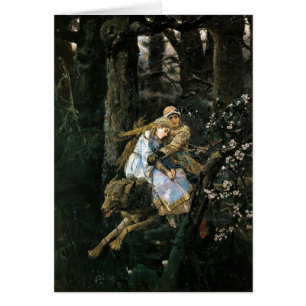 Cartão Viktor Vasnetsov- Ivan Tsarevich que monta o lobo