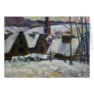 Cartão Vila bretão sob a neve, 1894