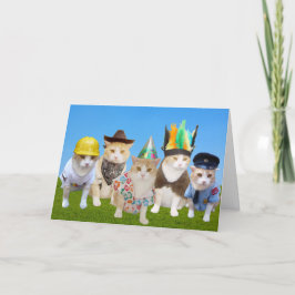 Cartão Village Gatinhos Engraçado Birthday Card
