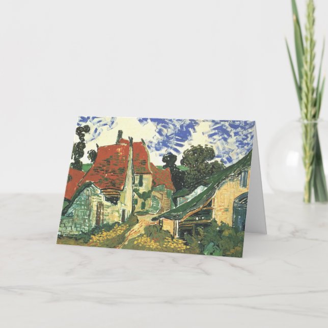 Cartão Village Street em Auvers por Vincent van Gogh (Frente)