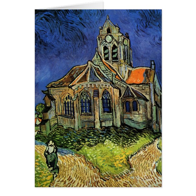 Cartão Vincent van Gogh - A Igreja em Auvers (Frente)