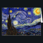 Cartão Vincent Van Gogh - A Noite Estrelada Arte Fina<br><div class="desc">A Noite Estrelada de Vincent Van Gogh. Óleo sobre tela de 1889, A Noite Estrelada foi pintada enquanto Van Gogh estava no asilo em Saint-Remy, França, e é considerada uma de suas maiores obras-primas. Embora seja uma cena noturna, foi pintada durante o dia e representa a vista da janela do...</div>