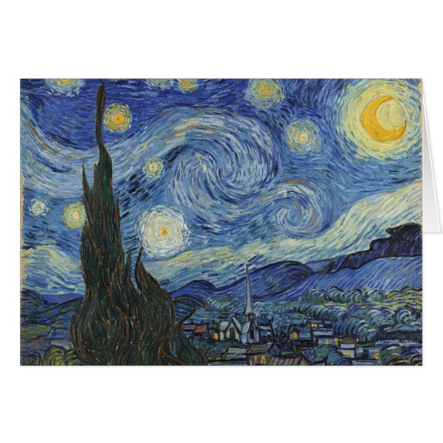 Cartão Vincent van Gogh | A Noite Estrelada, junho de 188 (Frente Horizontal)