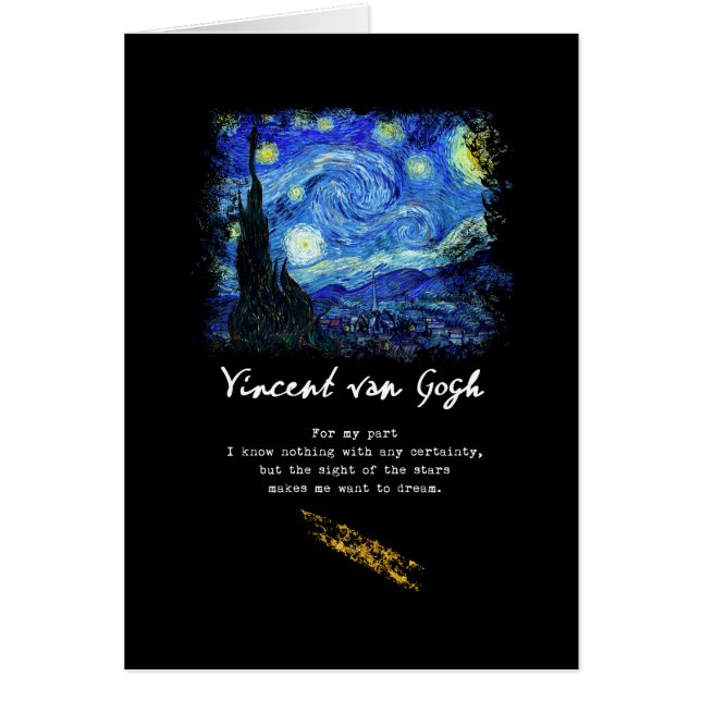 Cartão Vincent van Gogh. Arte do poema da pintura da (Frente)