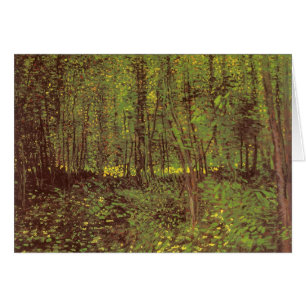 Cartão Vincent van Gogh - Árvores e Sub-bosque
