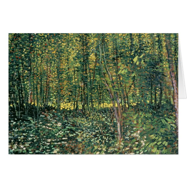Cartão Vincent van Gogh | Árvores e Subcrescimento, 1887 (Frente Horizontal)