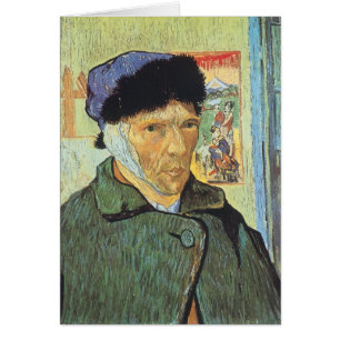 Cartão Vincent van Gogh - Autorretrato com Orelha Bandada