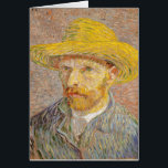 Cartão Vincent Van Gogh - Autorretrato Hábito<br><div class="desc">Vincent Van Gogh autorretrato com um chapéu de palha. Uma bela pintura de arte impressionista feita pelo famoso artista Van Gogh em um lindo presente de trabalho de arte impressionismo.</div>