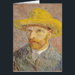 Cartão Vincent Van Gogh - Autorretrato Hábito<br><div class="desc">Vincent Van Gogh autorretrato com um chapéu de palha. Uma bela pintura de arte impressionista feita pelo famoso artista Van Gogh em um lindo presente de trabalho de arte impressionismo.</div>