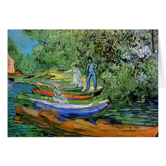 Cartão Vincent van Gogh - Banco do Oise em Auvers (Frente Horizontal)