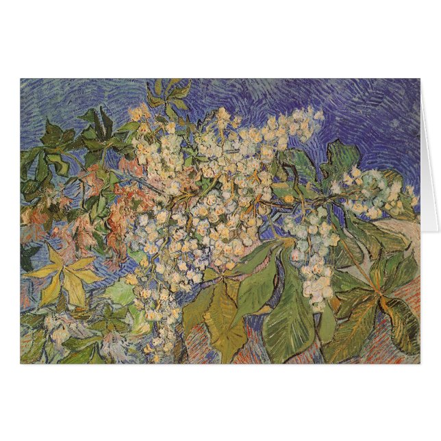 Cartão Vincent van Gogh - Blossoming Chestnut Branches (Frente Horizontal)