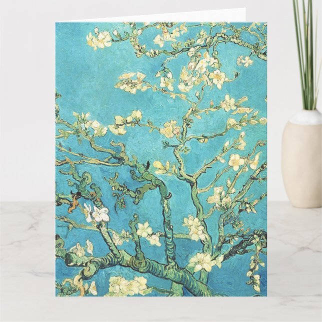Cartão Vincent van Gogh Blossomong Almond Tree (Frente)