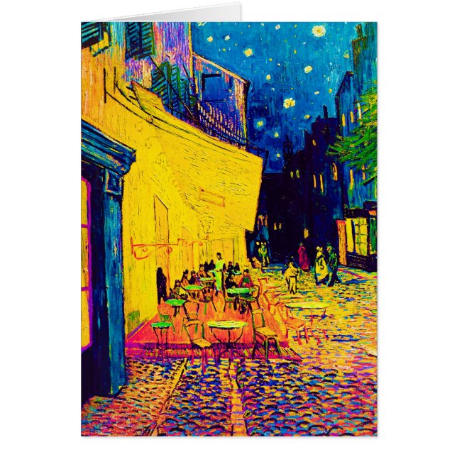 Cartão Vincent Van Gogh - Café Terrace À Noite - Pop Art (Frente)