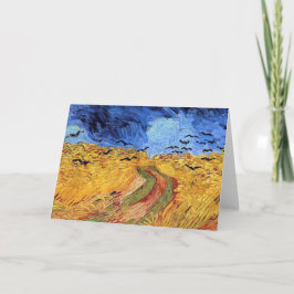 Cartão Vincent Van Gogh - Campo de trigo com Corvos Negro