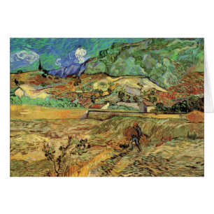 Cartão Vincent van Gogh - Campo de trigo fechado com camp