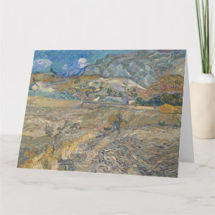 Cartão Vincent Van Gogh, campo fechado com camponês
