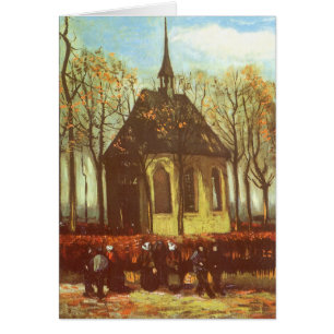 Cartão Vincent van Gogh - Capela em Nuenen, Fieis