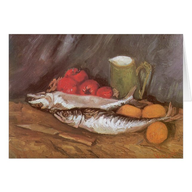 Cartão Vincent van Gogh - Cavalas, Limões e Tomates (Frente Horizontal)