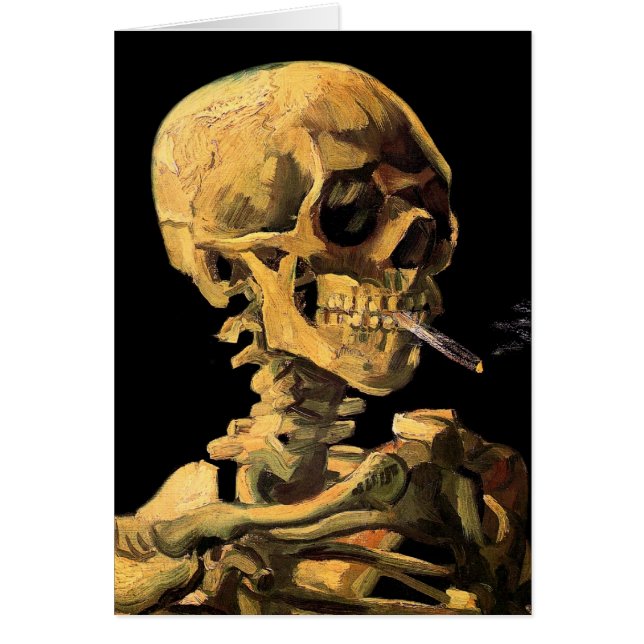 Cartão Vincent Van Gogh - Caveira Com Cigarro Aceso (Frente)