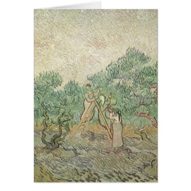 Cartão Vincent van Gogh - Colheita de Azeitonas (Frente)