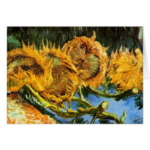 Cartão Vincent Van Gogh - Four Cut Sunflowers Fine Art