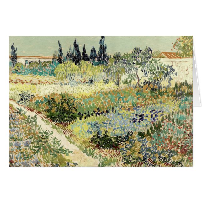 Cartão Vincent Van Gogh Garden em Arles (Frente Horizontal)