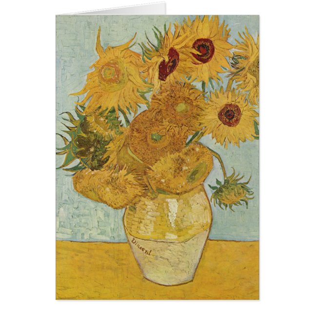 Cartão Vincent Van Gogh - Girassóis (Frente)