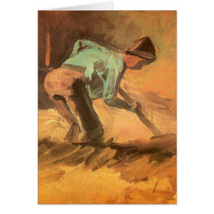 Cartão Vincent van Gogh - Homem Curvado com Bastão ou Pá