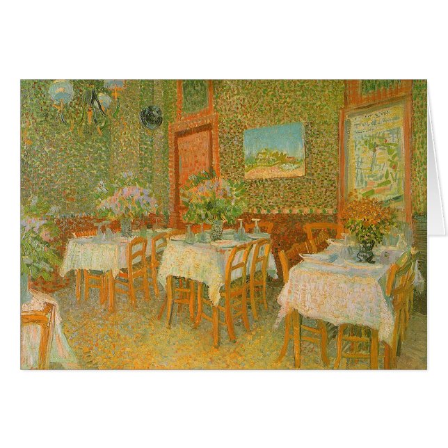 Cartão Vincent van Gogh - Interior de um Restaurante (Frente Horizontal)