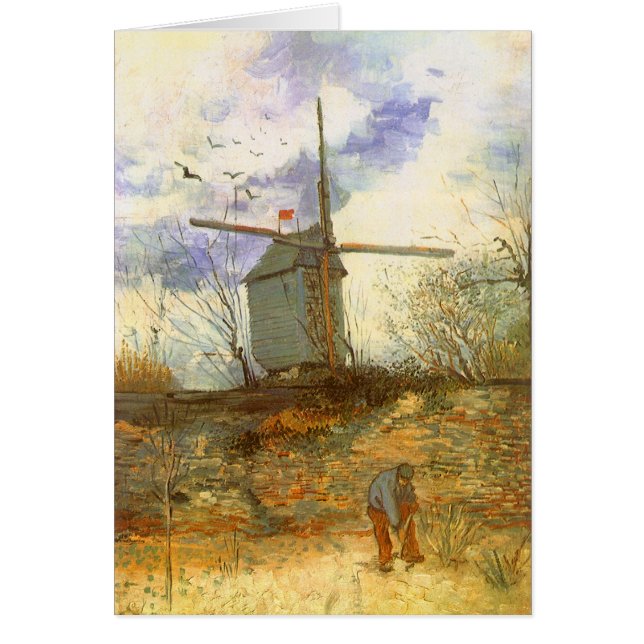 Cartão Vincent van Gogh - Moulin de la Galette, Windmill (Frente)