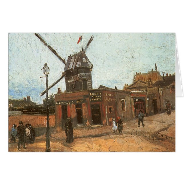Cartão Vincent van Gogh - Moulin de la Galette, Windmill (Frente Horizontal)