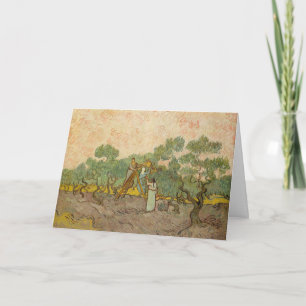 Cartão Vincent van Gogh - Mulheres Escolhendo Azeitonas
