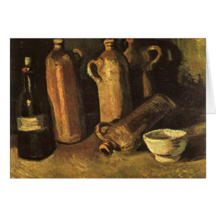 Cartão Vincent van Gogh - Natureza Morta com 4 Garrafas d