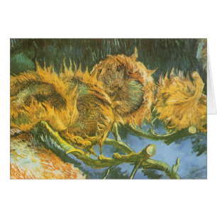 Cartão Vincent van Gogh - Natureza Morta: Quatro Girassói