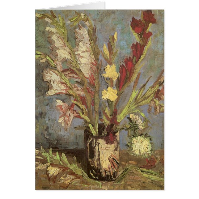 Cartão Vincent van Gogh - Natureza-Morta Vaso com Gladíol (Frente)