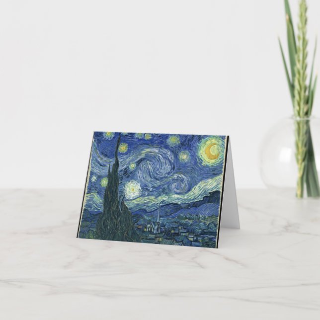 Cartão Vincent van Gogh - Noite estelar - (Frente)