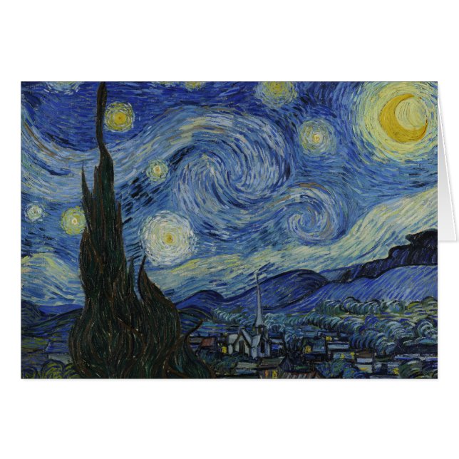 Cartão Vincent van Gogh - Noite Estrelada (Frente Horizontal)