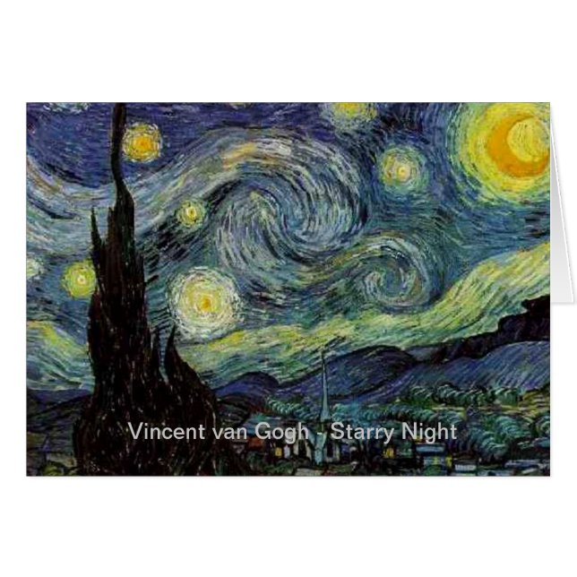 Cartão Vincent van Gogh - Noite Estrelada (Frente Horizontal)