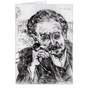 Cartão Vincent van Gogh o homem com a tubulação