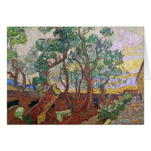 Cartão Vincent van Gogh o jardim do hospital de St Paul