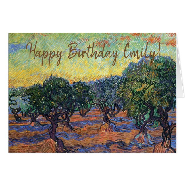 Cartão Vincent Van Gogh Olive Grove Impressionismo Arte (Frente Horizontal)