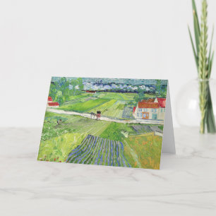 Cartão Vincent van Gogh - Paisagem com Carruagem e Trem