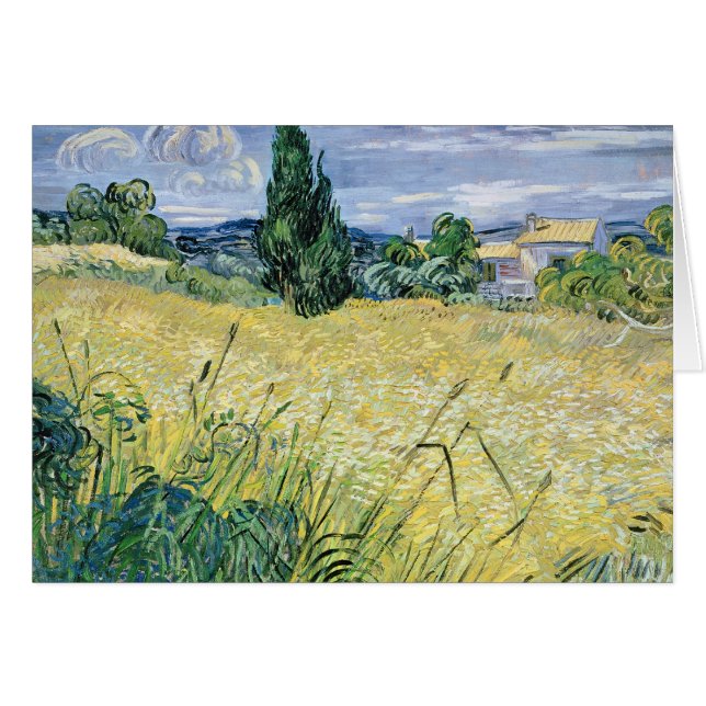 Cartão Vincent van Gogh | Paisagem com Milho Verde, 1889 (Frente Horizontal)